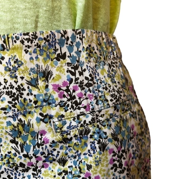 J. Jill Stretch Cotton Skirt Seasalt DF Floral Print Generous Sizing - Picture 7 of 13